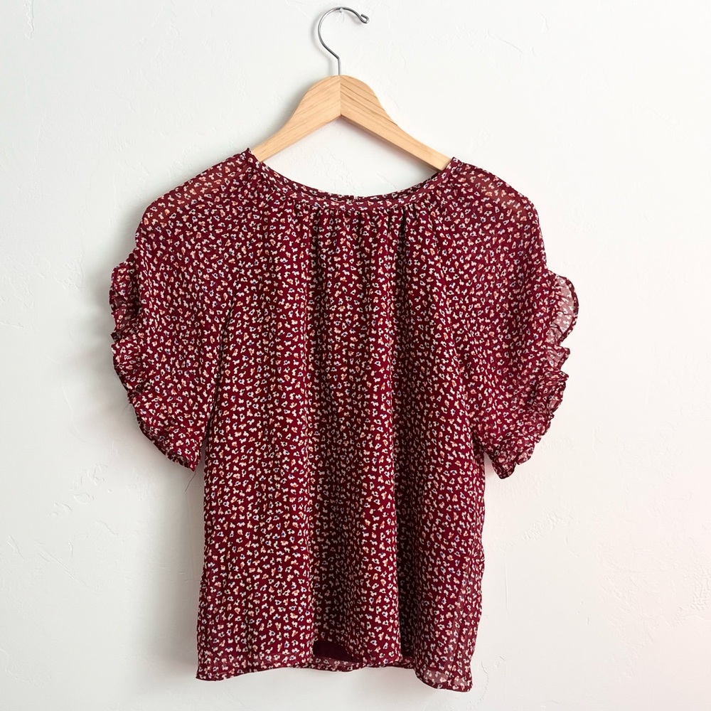 NWOT Madewell Momento Floral Ruffle Blouse XS